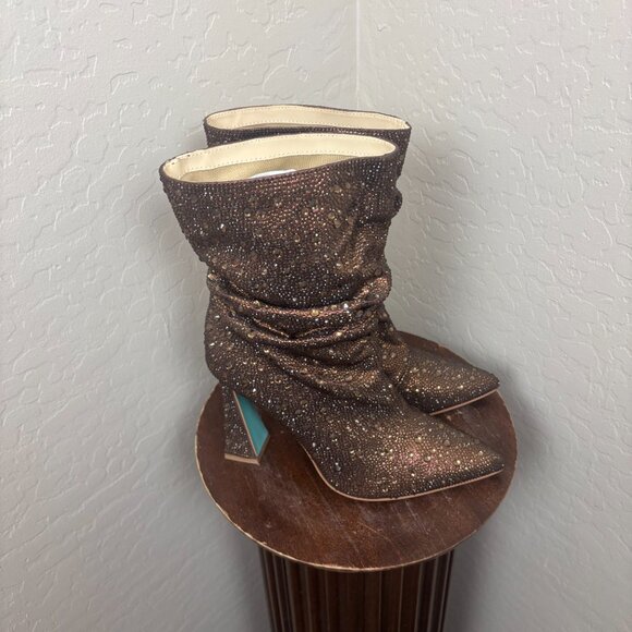 Preloved - Betsey Johnson - Satin Embellished Ankle Boots‎ - Picture 5 of 6